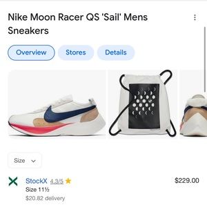 $199 Nike Moon Racer QS sail colorway mens 11.5 shoes